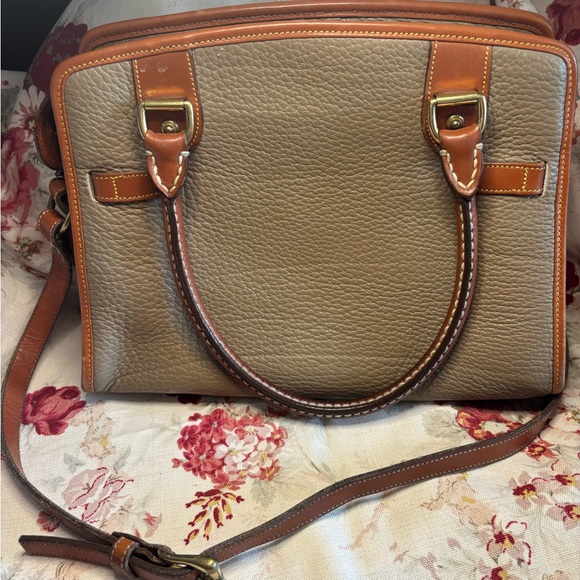 Dooney & Bourke Brown and Tan Leather Satchel - Picture 2 of 8
